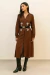 Vestido chemise marrom em viscolinho - loja online