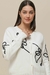 Cardigan Tricô Detalhes Bicolor OFF-WHITE - Três Chic BH