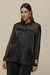 Camisa Social Cetim Com Organza PRETO