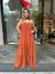 vestido tomara que caia longo em crepe caramelo