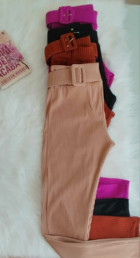 Calça Canelada Cintura Alta