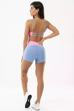 Imagem do Shorts Pandora Azul Serenity / Rosa Pantera