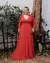Vestido Festa Madrinha Formatura Marsala Ou Coral Plus Size 1180P na internet