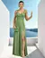 Vestido Madrinha Festa Longo Marsala Alça Fina Crepe 1201 - comprar online