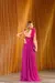 Vestido Festa Um Ombro Até Plus Size Nude Coral Marsala - Moda4Dress
