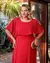 Vestido Musseline Plus Size Decote Redondo Sofisticado 1179P - comprar online