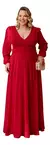 Vestido Festa Madrinha Formatura Marsala Ou Coral Plus Size 1180P