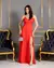 Vestido Madrinha Festa Longo Marsala Alça Fina Crepe 1201 na internet