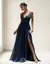 Vestido Longo Decote V Decote X Nas Costas Lindo 1202 - Moda4Dress