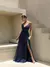 Vestido Longo Decote V Decote X Nas Costas Lindo 1202