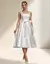 Imagem do Vestido Acetinado Midi Casamento Civil Noiva Branco 1203