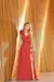 Vestido Festa Um Ombro Até Plus Size Nude Coral Marsala - Moda4Dress