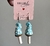 Brincos cogumelos azul Tiffany