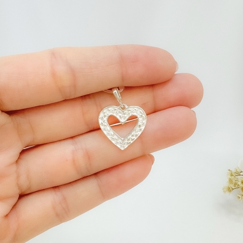 Pingente Joemi Prata 925 Coração Vazado Trabalhado - comprar online