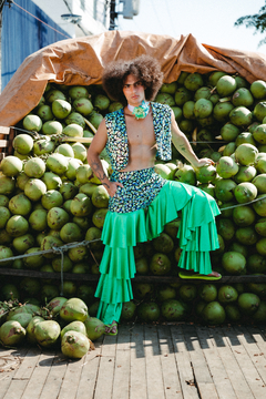 Calça Paetê Tribal Babados