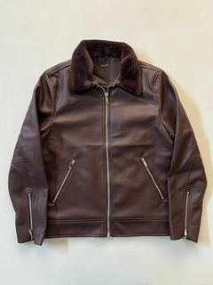 Campera de cuero marron - comprar online