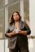 Blazer em couro plus size