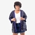 Kimono paetê azul marinho plus size - online store