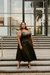 Saia plissada em couro plus size