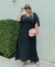 Vestido liso fino plus size preto