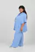 Parka em malha azul com capuz plus size - buy online