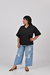 Blusa com gola e decote em V preta Plus Size - buy online