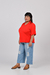 Blusa com gola e decote em V vermelha Plus Size - buy online