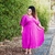 Vestido pipoquinha plus size pink - Be Golden