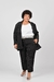 Blazer Golden quadriculado plus size preto