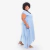 Vestido fluído com barra em pontas azul plus size - buy online