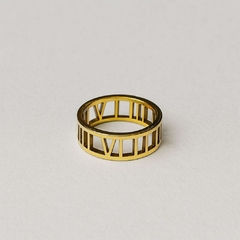 ANILLO MIDI O DE FALANGE DORADO - NÚMEROS ROMANOS - comprar online