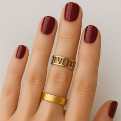 ANILLO MIDI O DE FALANGE DORADO - NÚMEROS ROMANOS en internet