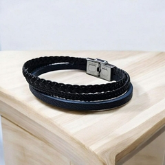 PULSERA CUERO - LAPIZLAZULI