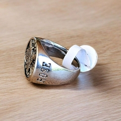 ANILLO SELLO TALLADO REVOLVER- ACERO QUIRÚRGICO - comprar online