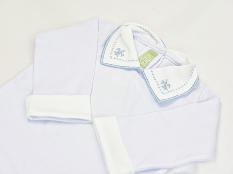 BODY BORDADO MANGA LONGA - AZUL