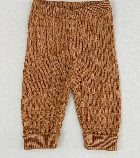 Calça em tricot c/ detalhes Marrom