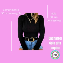 Blusa Cacharrel Moda Suplex Second Skin Manga Longa Manga Alta - La Femme Chic