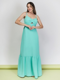 Moda Feminina Vestido Longo Liso com Alça e Bojo Cores Design Delicado Sofisticado e Moderno Ideal Para Passeios - comprar online