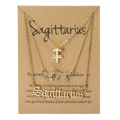 Colar de Pingente Horóscopo para Mulheres, Signo do Zodíaco, Cor Dourada, Jóias Constelação, 3 peças - comprar online
