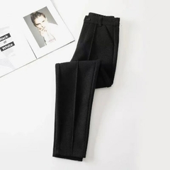 Calça feminina de lã fashion outono inverno cintura alta