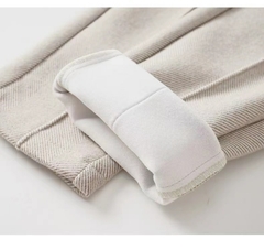 Calça feminina de lã fashion outono inverno cintura alta