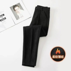 Calça feminina de lã fashion outono inverno cintura alta na internet