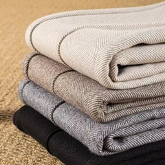 Calça feminina de lã fashion outono inverno cintura alta