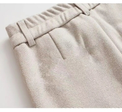 Calça feminina de lã fashion outono inverno cintura alta na internet