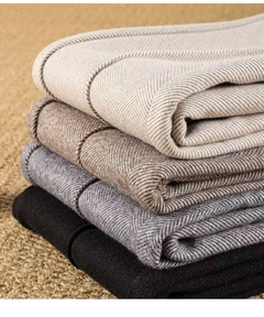 Calça feminina de lã fashion outono inverno cintura alta
