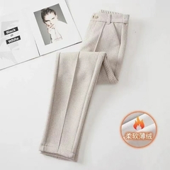 Calça feminina de lã fashion outono inverno cintura alta - comprar online