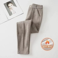 Calça feminina de lã fashion outono inverno cintura alta - La Femme Chic