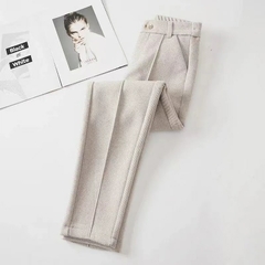 Calça feminina de lã fashion outono inverno cintura alta - loja online