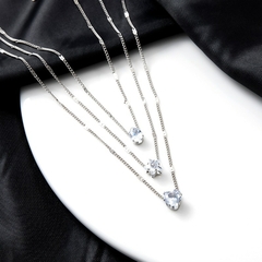 Colar simples com pingente multicamadas feminino em forma de estrela e coração, joias douradas, 3 peças - comprar online