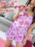 Pijama Short Delhi Satín Esqueleto corazones 1591 en internet